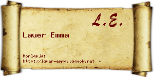 Lauer Emma névjegykártya